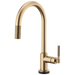 Brizo Litze 64043LF SmartTouch Pull-Down Kitchen Faucet with Arc Spout and Knurled Handle, luxe gold
