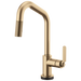Brizo Litze 64064LF SmartTouch Pull-Down Kitchen Faucet with Angled Spout and Industrial Handle, luxe gold