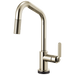 Brizo Litze 64064LF SmartTouch Pull-Down Kitchen Faucet with Angled Spout and Industrial Handle, polished nickel