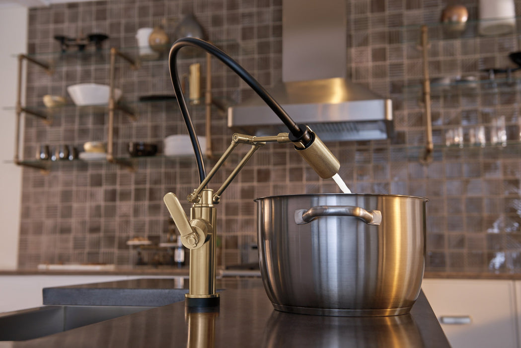 Brizo Litze: SmartTouch Articulating Kitchen Faucet with Industrial Handle