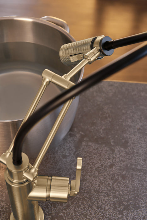 Brizo Litze: SmartTouch Articulating Kitchen Faucet with Industrial Handle