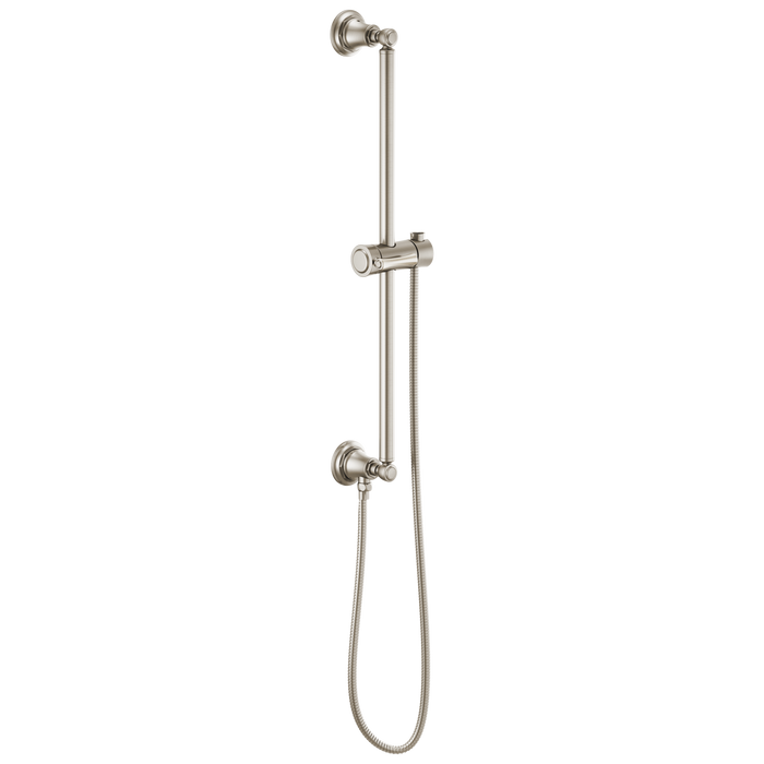 Brizo Essential Shower 74795 Classic Round Slide Bar With Hose, luxe nickel