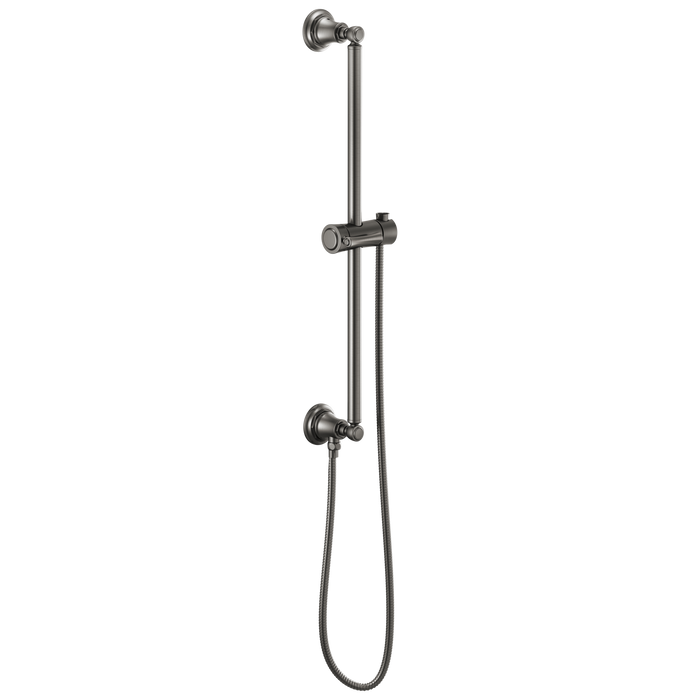 Brizo Essential Shower 74795 Classic Round Slide Bar With Hose, luxe steel