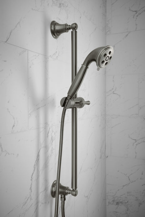 Brizo Essential Shower 74795 Classic Round Slide Bar With Hose, luxe steel - view 3