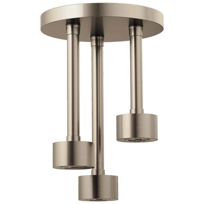 Brizo Essential Shower 81335 Linear Round Single-Function H2Okinetic Pendant Raincan Shower Head, brushed nickel