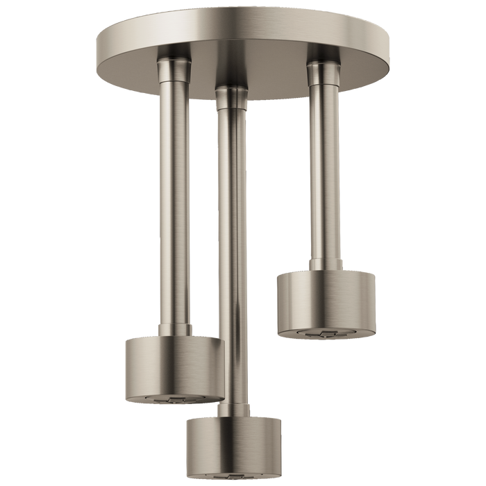Brizo Essential Shower 81335 Linear Round Single-Function H2Okinetic Pendant Raincan Shower Head, luxe nickel