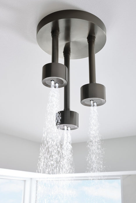 Brizo Essential Shower 81335 Linear Round Single-Function H2Okinetic Pendant Raincan Shower Head, luxe steel - view 3