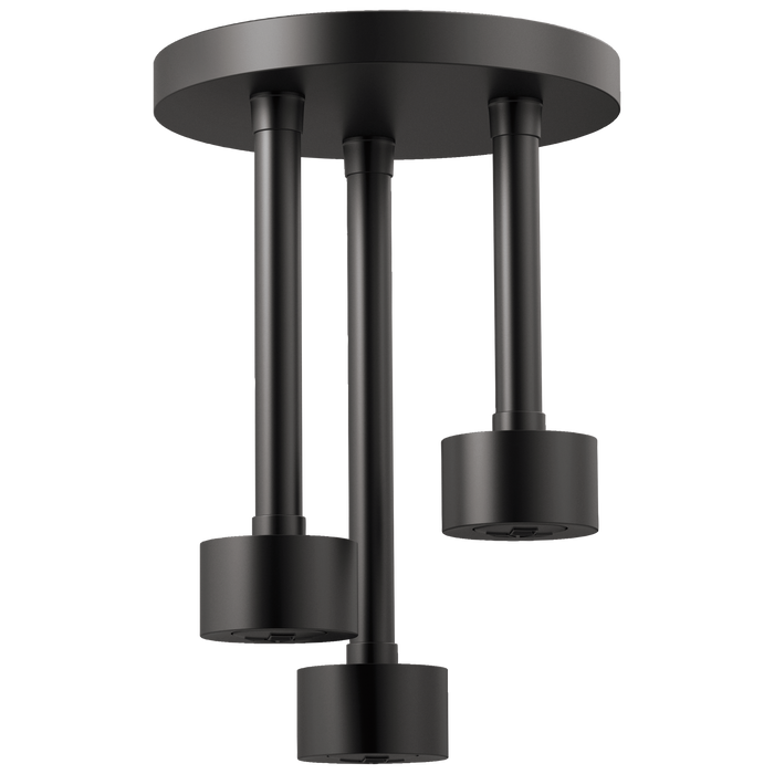 Brizo Essential Shower 81335 Linear Round Single-Function H2Okinetic Pendant Raincan Shower Head, matte black