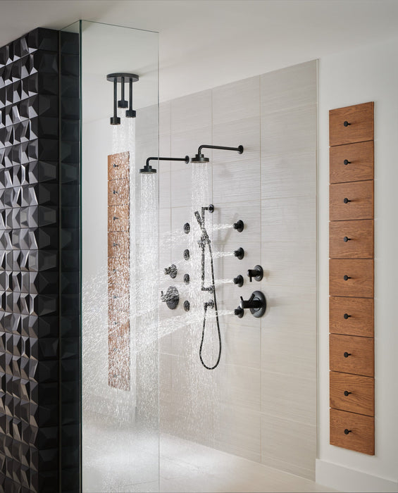 Brizo Essential Shower 81335 Linear Round Single-Function H2Okinetic Pendant Raincan Shower Head, matte black - view 2