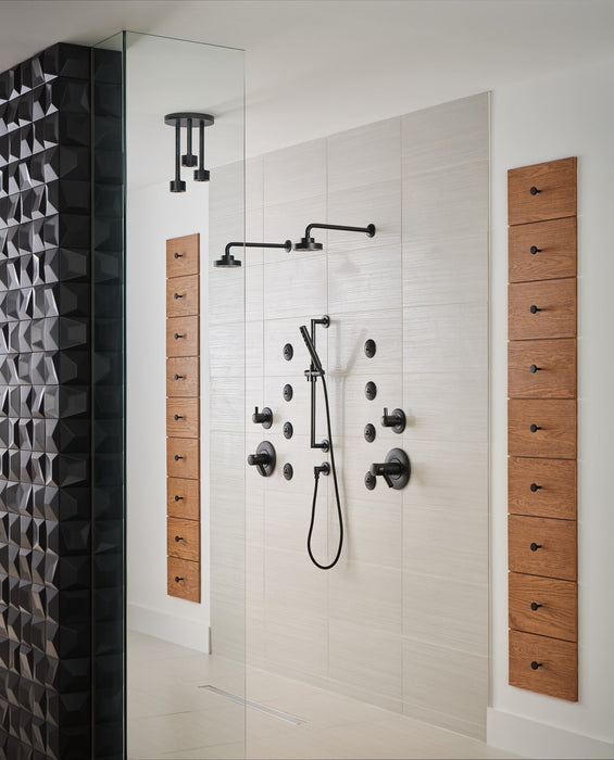 Brizo Essential Shower 81335 Linear Round Single-Function H2Okinetic Pendant Raincan Shower Head, matte black - view 3