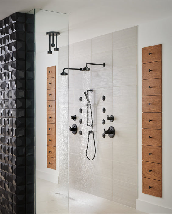 Brizo Essential Shower 81335 Linear Round Single-Function H2Okinetic Pendant Raincan Shower Head, matte black - view 5