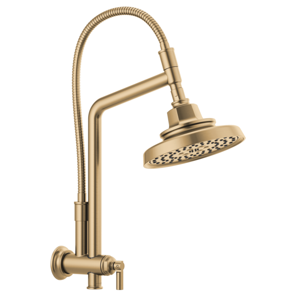 Brizo Essential Shower 81376 10 7/16" Classic Slide Bar Shower Arm And Flange, luxe gold - view 3