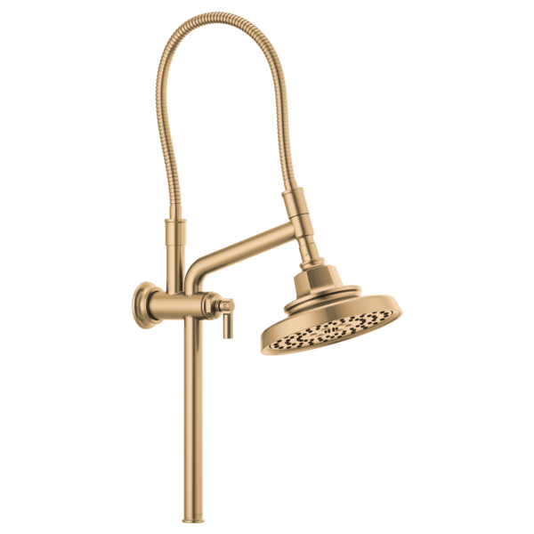 Brizo Essential Shower 81376 10 7/16" Classic Slide Bar Shower Arm And Flange, luxe gold - view 4