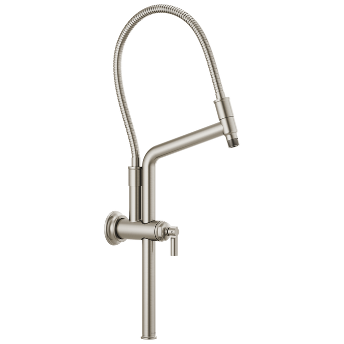 Brizo Essential Shower 81376 10 7/16" Classic Slide Bar Shower Arm And Flange, luxe nickel