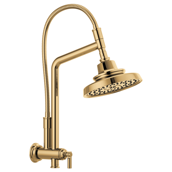 Brizo Essential Shower 81376 10 7/16" Classic Slide Bar Shower Arm And Flange, polished gold - view 4