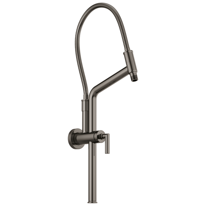Brizo Essential Shower 81892 10 7/16" Linear Round Slide Bar Shower Arm And Flange, brilliance black onyx