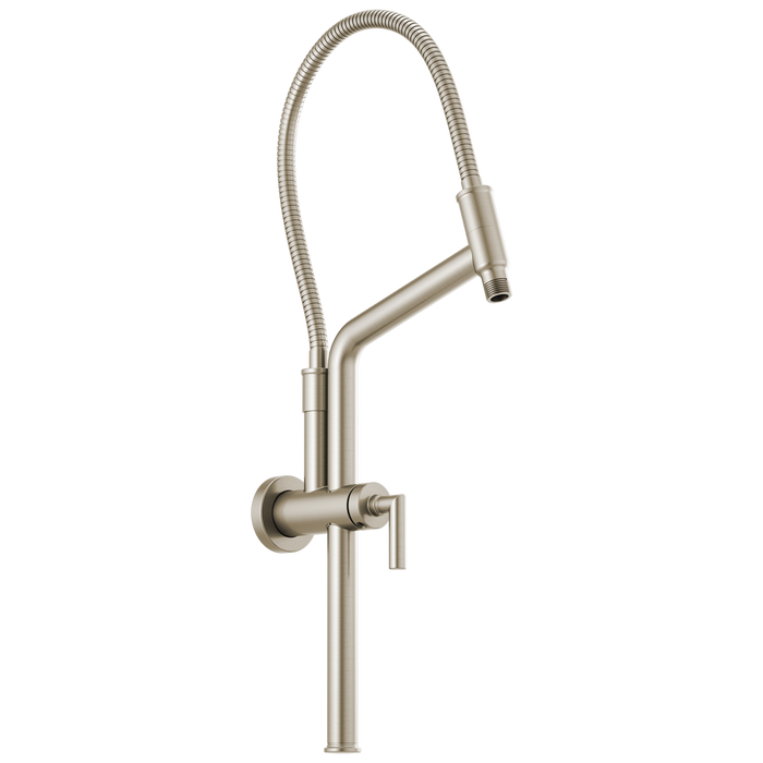 Brizo Essential Shower 81892 10 7/16" Linear Round Slide Bar Shower Arm And Flange, brushed nickel