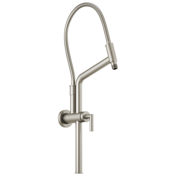 Brizo Essential Shower 81892 10 7/16" Linear Round Slide Bar Shower Arm And Flange, luxe nickel