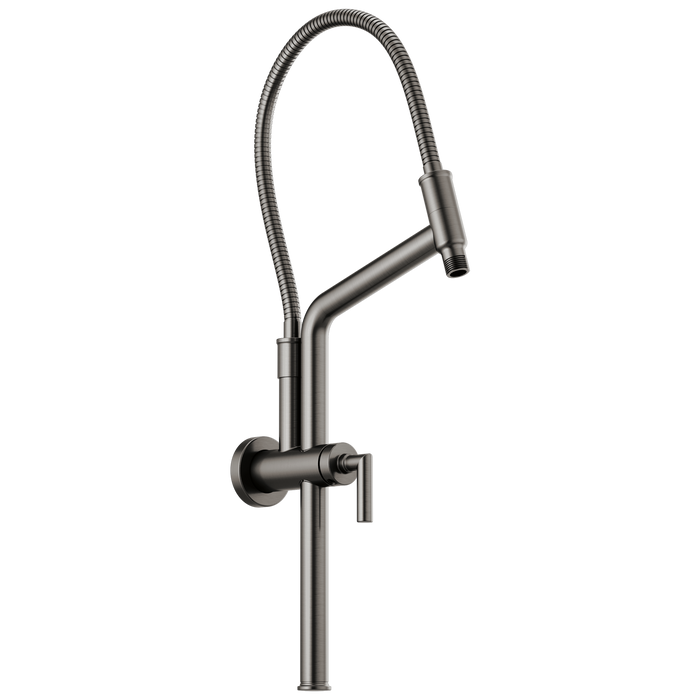Brizo Essential Shower 81892 10 7/16" Linear Round Slide Bar Shower Arm And Flange, luxe steel