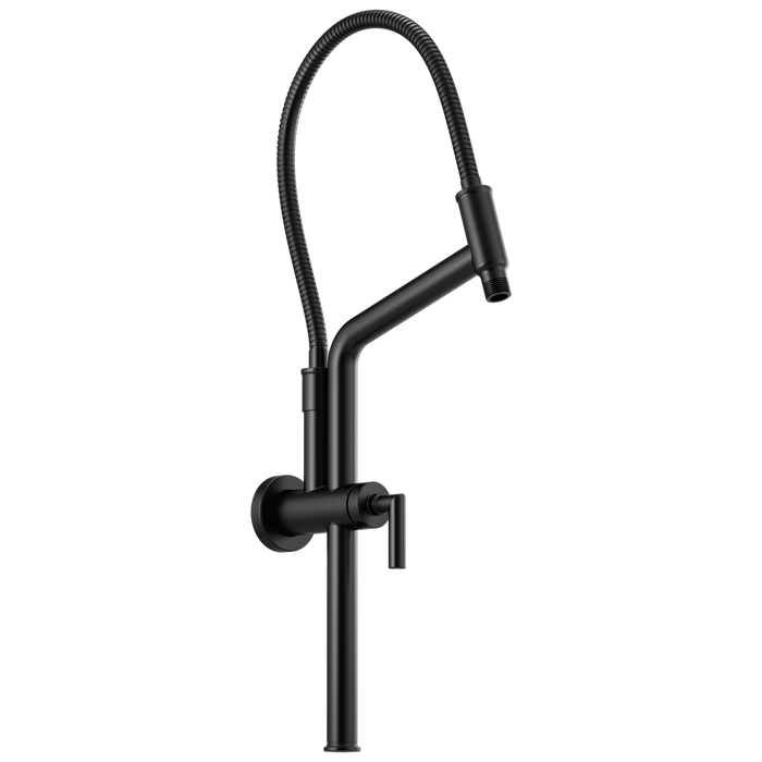 Brizo Essential Shower 81892 10 7/16" Linear Round Slide Bar Shower Arm And Flange, matte black