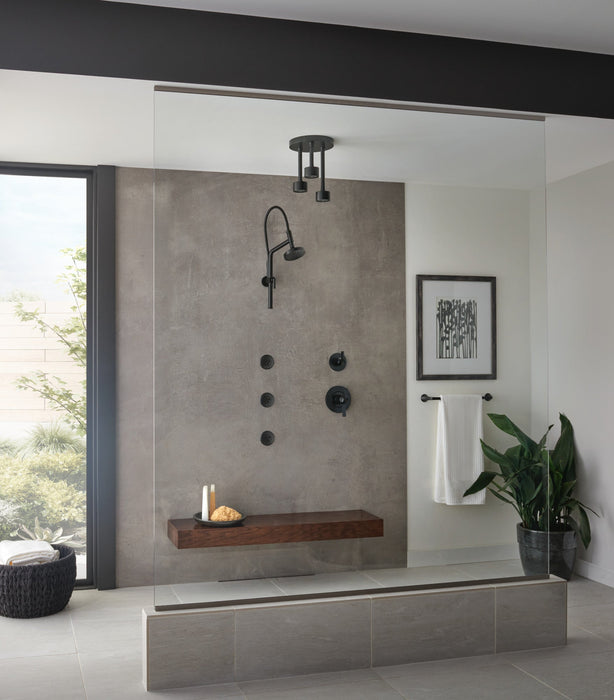 Brizo Essential Shower 81892 10 7/16" Linear Round Slide Bar Shower Arm And Flange, matte black - view 2