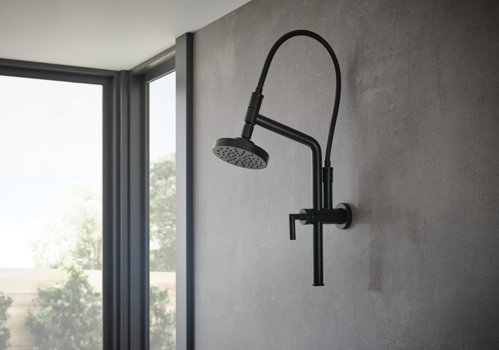 Brizo Essential Shower 81892 10 7/16" Linear Round Slide Bar Shower Arm And Flange, matte black - view 3