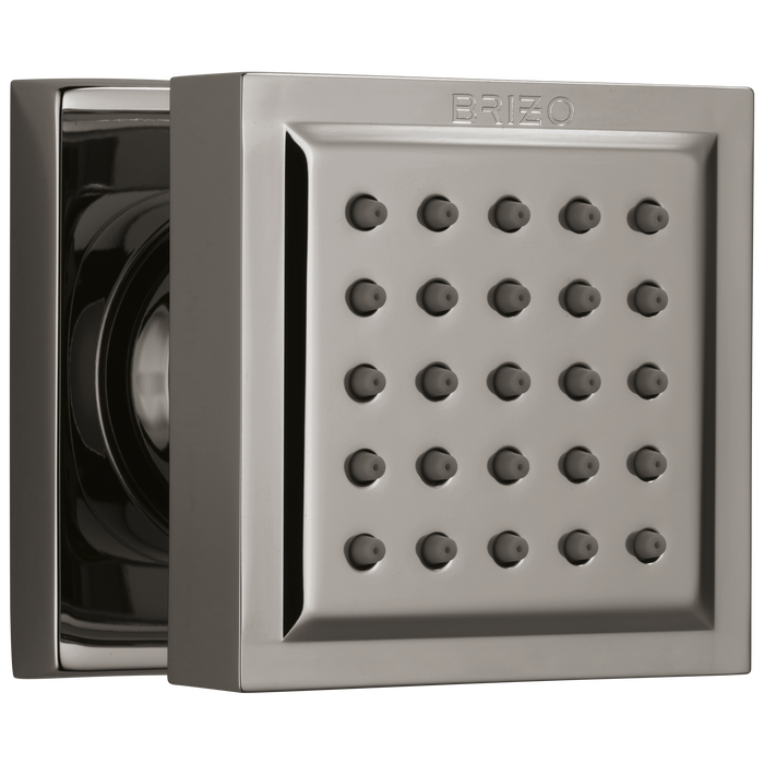 Brizo Essential Shower 84121 Touch-Clean Square Body Spray, brilliance black onyx