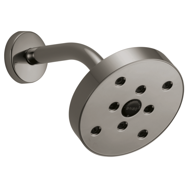 Brizo Essential Shower 87375 5" Linear Round H20Kinetic Single Function Wall Mount Showerhead, brilliance black onyx - view 4
