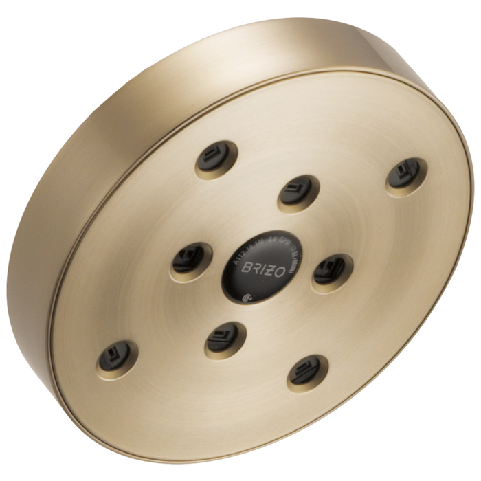 Brizo Essential Shower 87375 5" Linear Round H20Kinetic Single Function Wall Mount Showerhead, luxe gold