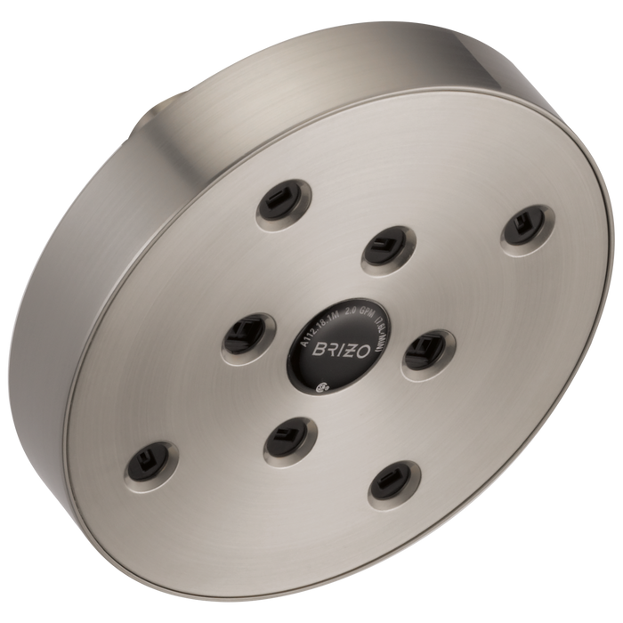 Brizo Essential Shower 87375 5" Linear Round H20Kinetic Single Function Wall Mount Showerhead, luxe nickel