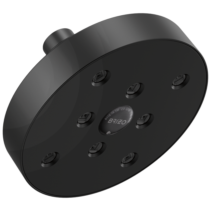 Brizo Essential Shower 87375 5" Linear Round H20Kinetic Single Function Wall Mount Showerhead, matte black