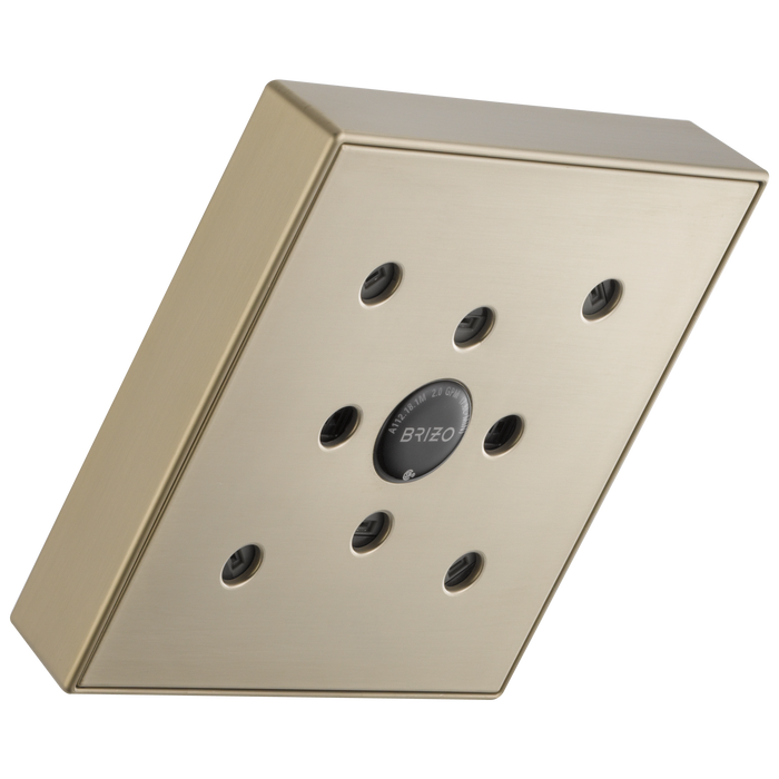 Brizo Essential Shower 87380 5” Linear Square H20Kinetic Single Function Wall Mount Showerhead, brushed nickel