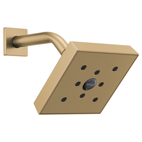 Brizo Essential Shower 87380 5” Linear Square H20Kinetic Single Function Wall Mount Showerhead, luxe gold - view 2