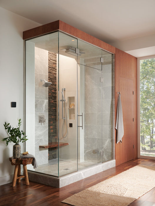 Brizo Essential Shower 87380 5” Linear Square H20Kinetic Single Function Wall Mount Showerhead, luxe nickel - view 4