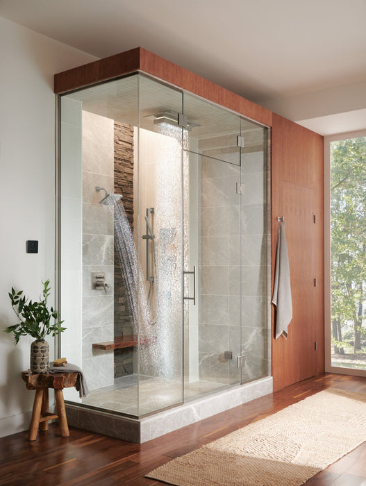 Brizo Essential Shower 87380 5” Linear Square H20Kinetic Single Function Wall Mount Showerhead, luxe nickel - view 5