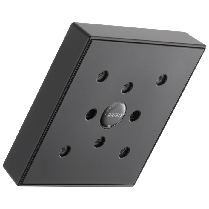 Brizo Essential Shower 87380 5” Linear Square H20Kinetic Single Function Wall Mount Showerhead, matte black