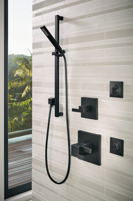 Brizo Essential Shower 87380 5” Linear Square H20Kinetic Single Function Wall Mount Showerhead, matte black - view 3