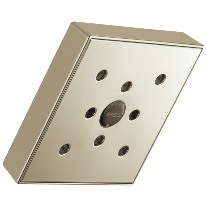 Brizo Essential Shower 87380 5” Linear Square H20Kinetic Single Function Wall Mount Showerhead, polished nickel