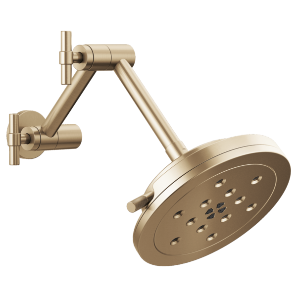 Brizo Litze 87435 8” H20Kinetic Round Multi-Function Wall Mount Showerhead, luxe gold - view 2