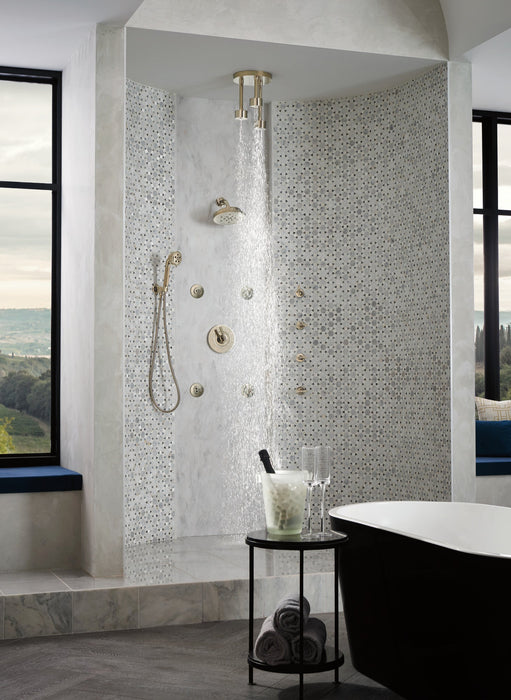 Brizo Litze 87435 8” H20Kinetic Round Multi-Function Wall Mount Showerhead, polished nickel - view 5