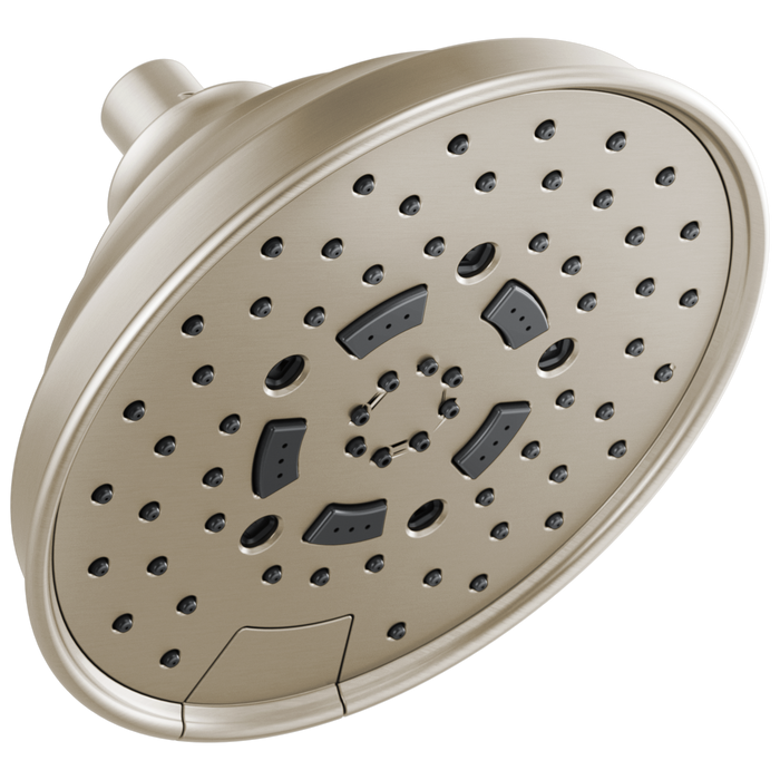Brizo Essential Shower 87495 7" Classic Round H2Okinetic Multi-Function Wall Mount Shower Head - 2.5 GPM, brushed nickel