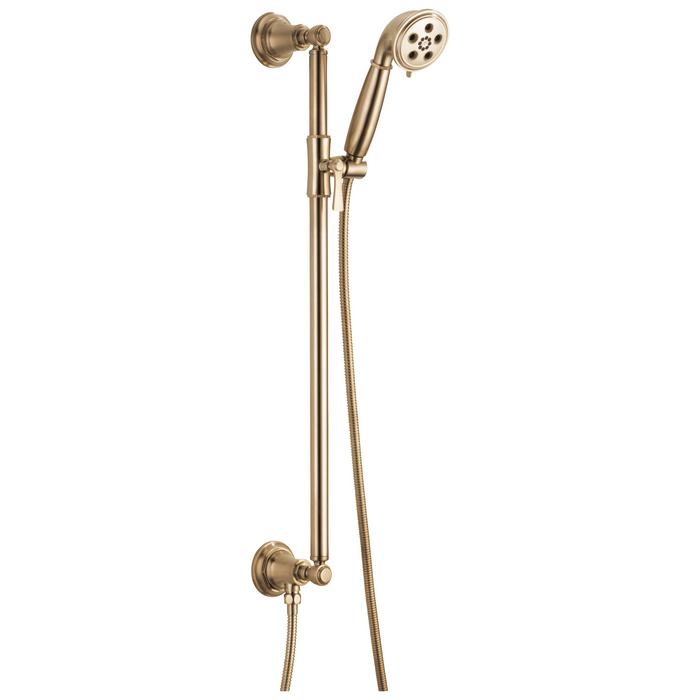 Brizo Essential Shower 88761 H2Okinetic Multi-function Slide Bar Handshower, luxe gold