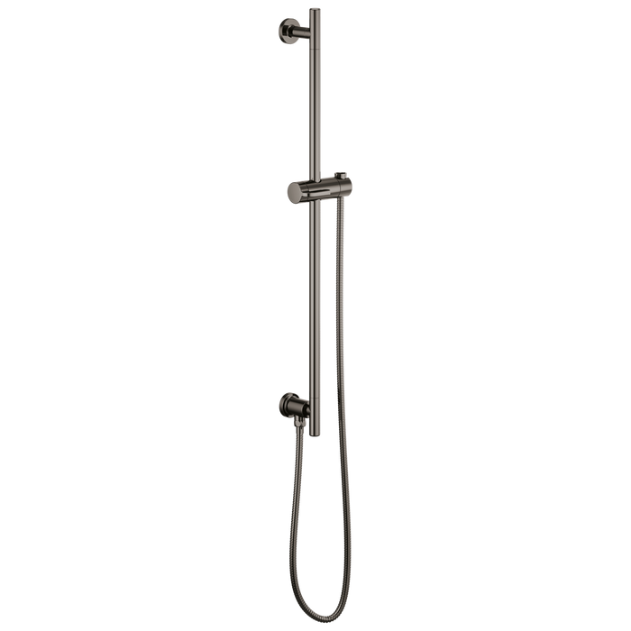 Brizo Essential Shower 74792 Linear Round Slide Bar With Hose, brilliance black onyx