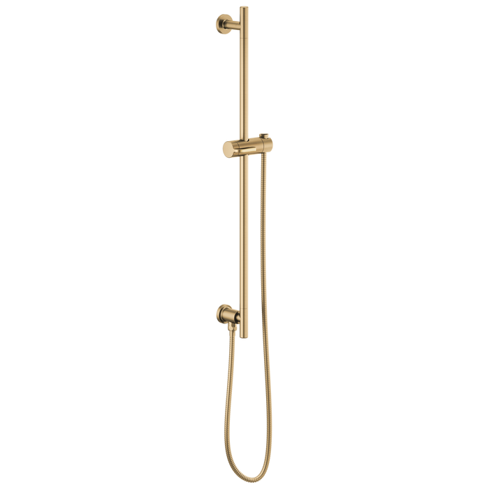 Brizo Essential Shower 74792 Linear Round Slide Bar With Hose, luxe gold