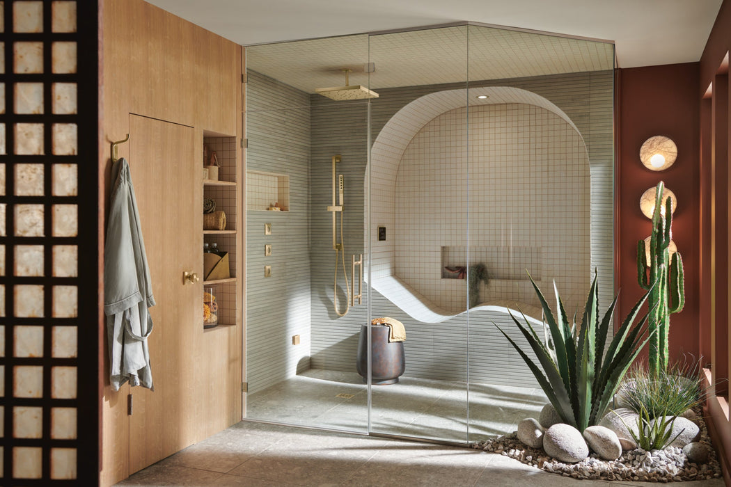 Brizo Essential Shower 74799 Linear Square Slide Bar With Hose, luxe gold - view 4