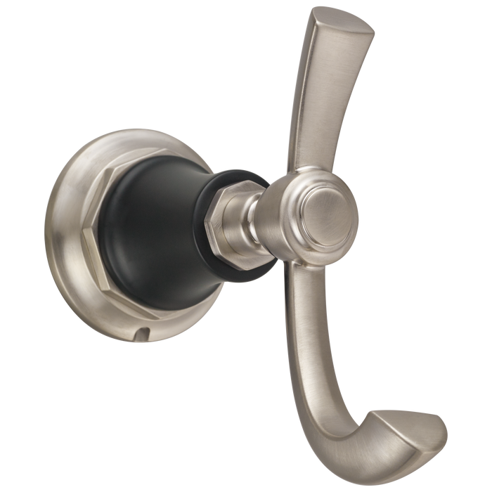 Brizo Rook 693561 Double Robe Hook, luxe nickel matte black