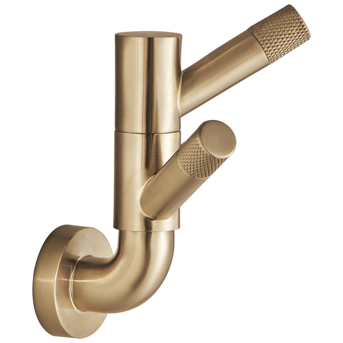 Brizo Litze 693537 Rotating Double Robe Hook With Knurling
