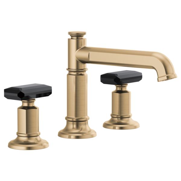 Brizo Invari HK5376 Widespread Lavatory Black Crystal Knob Handle Kit, luxe gold black crystal - view 3