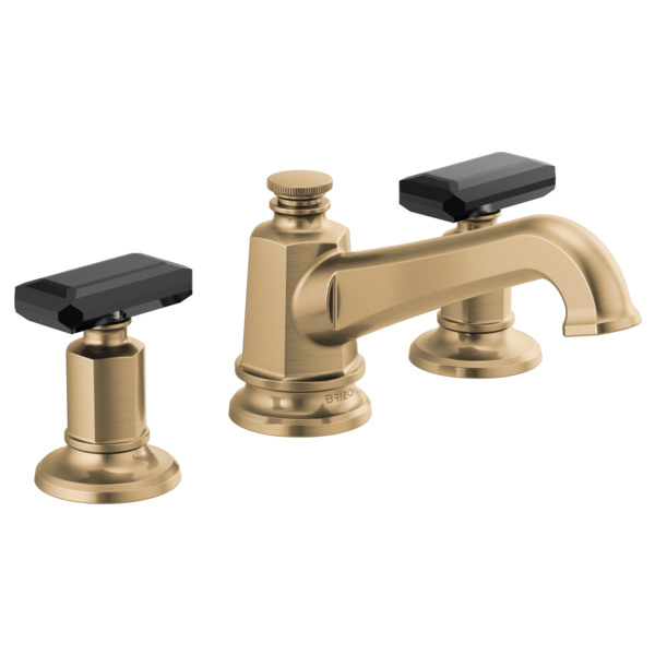 Brizo Invari HK5376 Widespread Lavatory Black Crystal Knob Handle Kit, luxe gold black crystal - view 4