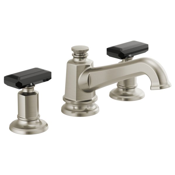 Brizo Invari HK5376 Widespread Lavatory Black Crystal Knob Handle Kit, luxe nickel black crystal - view 4